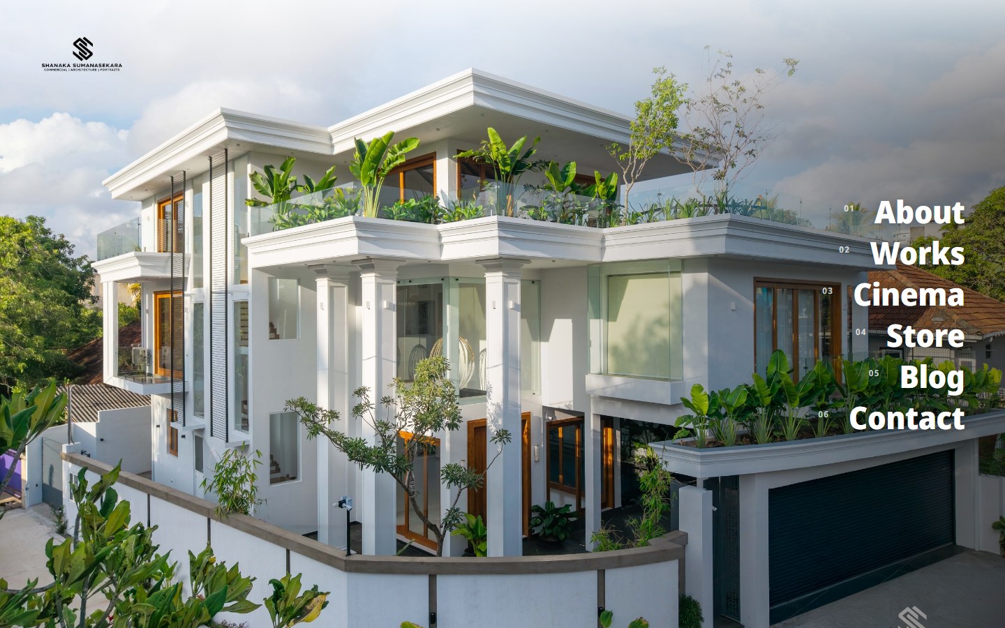 Homepage of the Shanaka Sumanasekara architectural photography portfolio